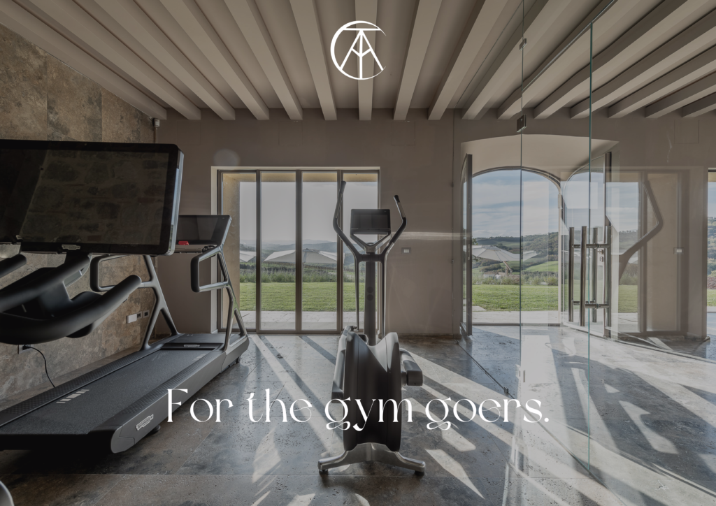 Technogym facilities at Podere Tesoro luxury accommodation n tuscany | Wedding venue Tuscany